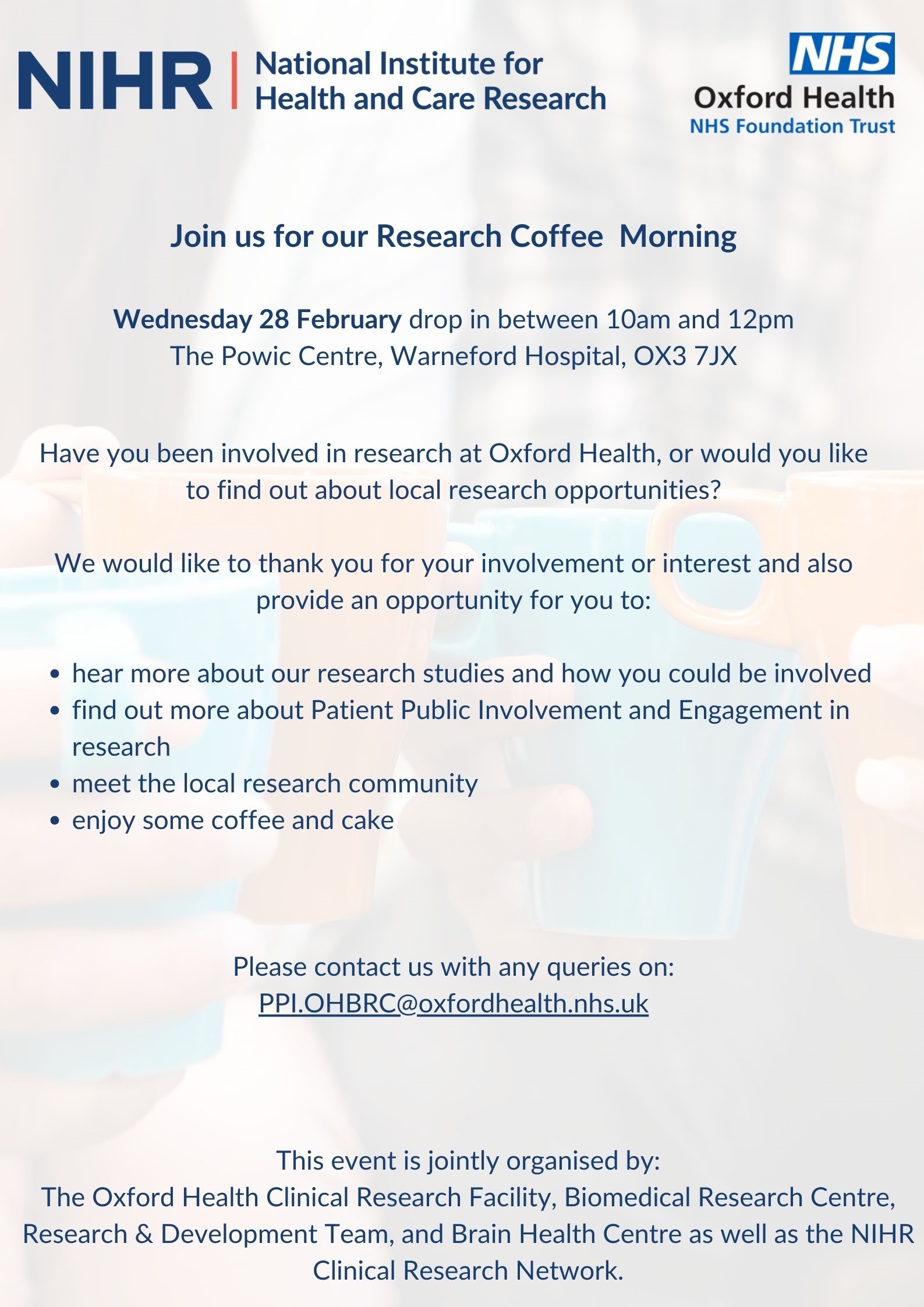 PPIE research Coffee morning