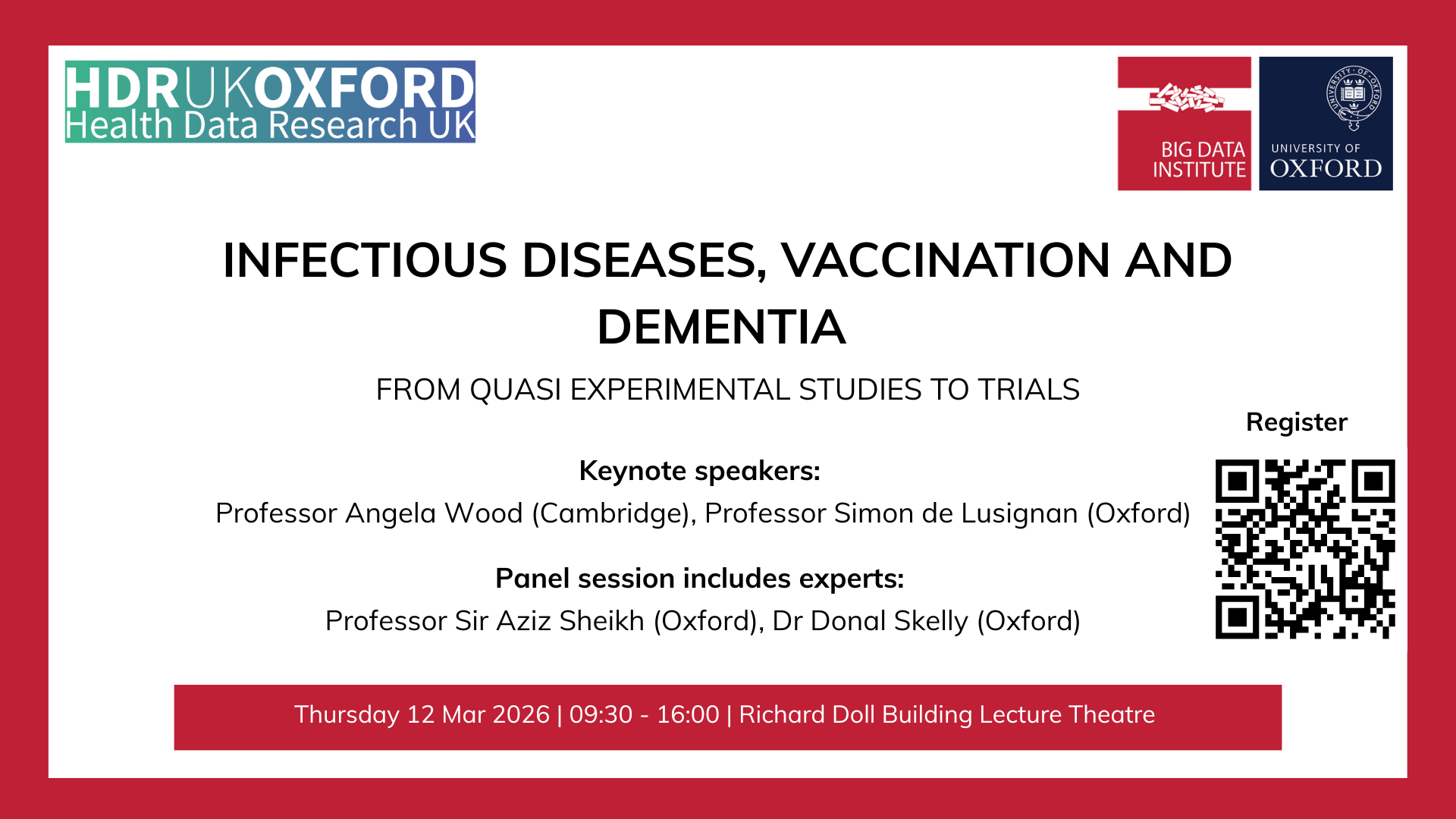 HDRUK Oxford - INFECTIOUS DISEASES, VACCINATION AND DEMENTIA