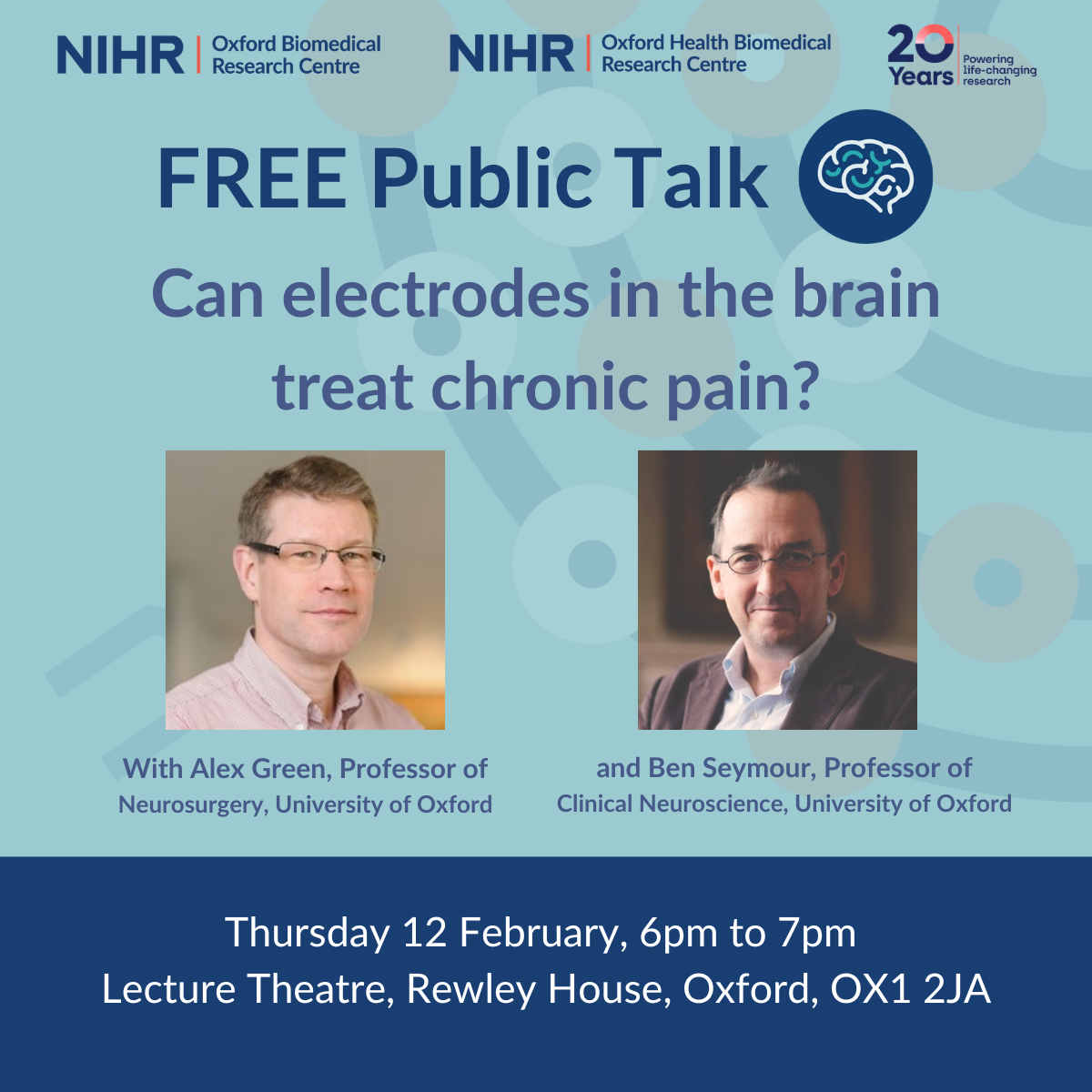 Public Talk: Can electrodes in the brain treat chronic pain?